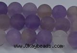 CRO1012 15.5 inches 8mm round matte amethyst gemstone beads