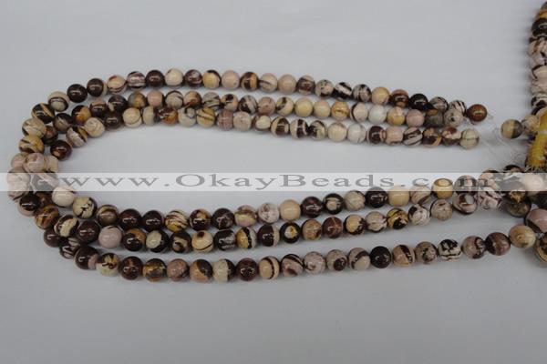 CRO102 15.5 inches 8mm round zebra jasper beads wholesale