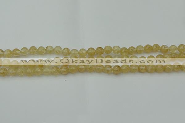 CRO1020 15.5 inches 4mm round yellow watermelon quartz beads