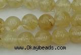 CRO1022 15.5 inches 8mm round yellow watermelon quartz beads