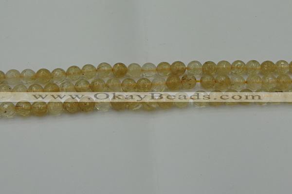 CRO1030 15.5 inches 4mm faceted round yellow watermelon quartz beads