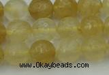 CRO1033 15.5 inches 10mm faceted round yellow watermelon quartz beads