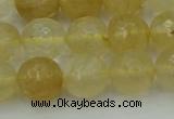 CRO1034 15.5 inches 12mm faceted round yellow watermelon quartz beads