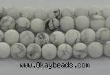 CRO1140 15.5 inches 4mm round matte white howlite beads