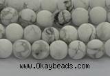 CRO1141 15.5 inches 6mm round matte white howlite beads