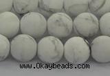 CRO1143 15.5 inches 10mm round matte white howlite beads