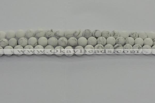 CRO1143 15.5 inches 10mm round matte white howlite beads