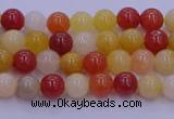 CRO1160 15.5 inches 4mm round golden silk jade beads wholesale