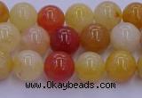 CRO1162 15.5 inches 8mm round golden silk jade beads wholesale