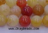 CRO1163 15.5 inches 10mm round golden silk jade beads wholesale