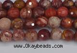 CRO1189 15.5 inches 6mm faceted round red porcelain beads