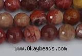 CRO1190 15.5 inches 8mm faceted round red porcelain beads