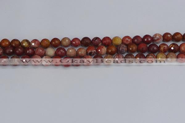 CRO1190 15.5 inches 8mm faceted round red porcelain beads