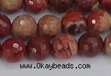 CRO1191 15.5 inches 10mm faceted round red porcelain beads