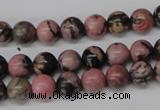 CRO121 15.5 inches 8mm round rhodonite gemstone beads wholesale