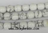 CRO132 15.5 inches 8mm round white howlite turquoise beads wholesale