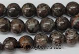 CRO224 15.5 inches 10mm round Chinese snowflake obsidian beads wholesale