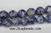 CRO246 15.5 inches 10mm round blue spot stone beads wholesale