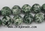 CRO348 15.5 inches 12mm round green spot gemstone beads wholesale