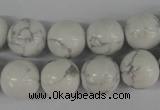 CRO364 15.5 inches 12mm round white howlite turquoise beads wholesale