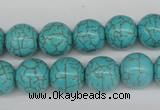 CRO365 15.5 inches 12mm round synthetic turquoise beads wholesale