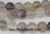 CRO381 15.5 inches 14mm round rainbow fluorite beads wholesale