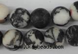 CRO386 15.5 inches 14mm round black & white jasper beads wholesale