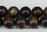 CRO387 15.5 inches 14mm round bronzite gemstone beads wholesale