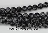 CRO39 15.5 inches 6mm round snowflake obsidian beads wholesale