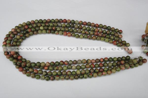 CRO45 15.5 inches 6mm round unakite gemstone beads wholesale