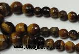 CRO710 15.5 inches 6mm – 14mm faceted round yellow tiger eye beads