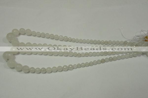 CRO712 15.5 inches 6mm – 14mm faceted round candy jade beads