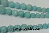 CRO718 15.5 inches 6mm – 14mm faceted round candy jade beads