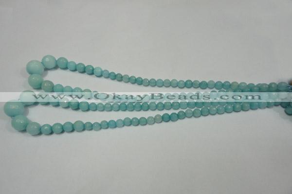 CRO718 15.5 inches 6mm – 14mm faceted round candy jade beads