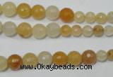 CRO726 15.5 inches 6mm – 14mm faceted round yellow jade beads