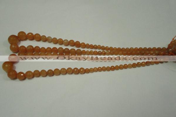 CRO740 15.5 inches 6mm – 14mm faceted round red aventurine beads