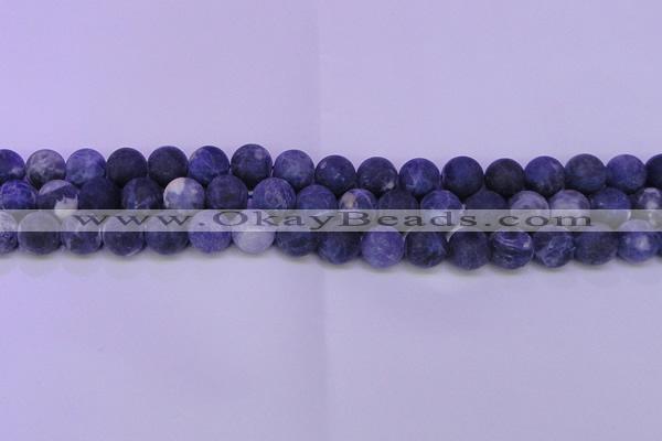 CRO805 15.5 inches 14mm round matte sodalite gemstone beads