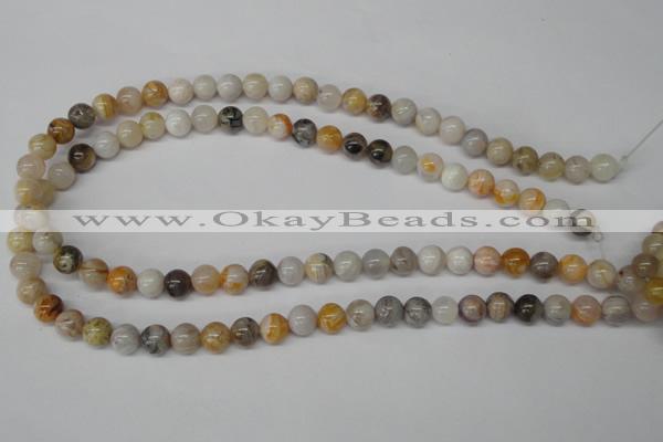 CRO83 15.5 inches 8mm round bamboo leaf agate beads wholesale