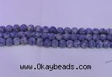 CRO850 15.5 inches 4mm round matte blue spot beads