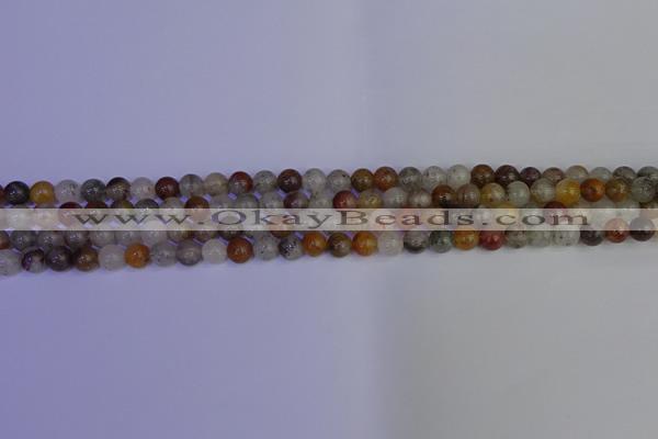 CRO890 15.5 inches 4mm round mixed lodalite quartz beads wholesale