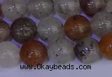 CRO894 15.5 inches 12mm round mixed lodalite quartz beads wholesale