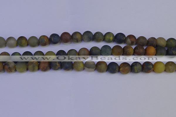 CRO913 15.5 inches 10mm round matte golden pietersite beads