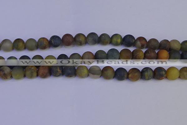 CRO914 15.5 inches 12mm round matte golden pietersite beads