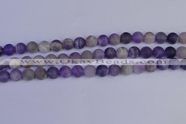 CRO924 15.5 inches 12mm round matte dogtooth amethyst beads