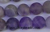 CRO925 15.5 inches 14mm round matte dogtooth amethyst beads