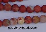 CRO931 15.5 inches 6mm round matte red jasper beads wholesale