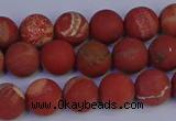 CRO932 15.5 inches 8mm round matte red jasper beads wholesale