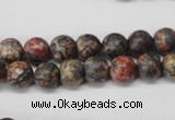 CRO94 15.5 inches 8mm round red leopard skin jasper beads wholesale