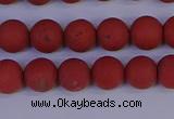 CRO942 15.5 inches 8mm round matte red jasper beads wholesale