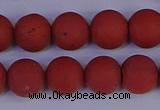 CRO944 15.5 inches 12mm round matte red jasper beads wholesale